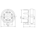 Soquete para Válvula de 8 Pinos (Octal) Cerâmico (Solda em Placa - PCI) - 8PINPC