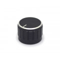 Knob de Alumínio para Potenciômetro de Eixo Estriado - A23x17 - Preto