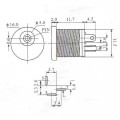 Jack J4 com Pino de 2.1mm para Painel com Rosca e Porca - DC-022