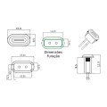 Conector USB-C Fêmea com 2 Fios para Painel