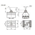 Chave Alavanca Metálica Bipolar com Trava 20A/250V Liga/Desliga CS-301 MS/SS - Margirius