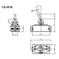Interruptor de Alavanca Metálica Bipolar 15A CS-301B Liga/Desliga - Margirius