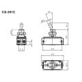 Interruptor de Alavanca Metálica Bipolar 10A  CS-301C MB1S/SS Liga/Desliga - Margirius