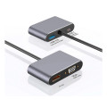 Adaptador Hub 4 em 1 - Tipo-C para HDMI + VGA + USB3.0 Pd