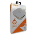 Hub 6 Portas Kaidi Kd-601 Carregador Rápido Turbo Usb 2.0 Cor Branco - KD-601