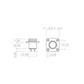 Conector Macho para Painel com Base Quadrada 4 Vias - JAB/P4P - Melro