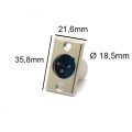 Conector XLR Macho Solda Fio Para Painel 3 Pinos JL33039 - Jiali