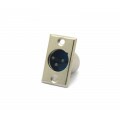 Conector XLR Macho Solda Fio Para Painel 3 Pinos JL33039 - Jiali