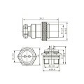 Conector Mike Macho para Painel e Fêmea para Cabo M16 - 2 a 8 Vias - JL33053/JL33054