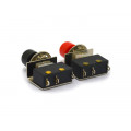 Chave Push-Button com 3 Terminais 3A/250Vac - Cores Preto e Vermelho - KW11-3Z-1-105