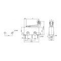 Chave Micro Switch com Alavanca de 15mm e Roldana SPDT ON-(ON) 3A 125/250VAC - MSW-13B - Jietong