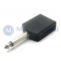 Plug adaptador J10 Fêmea Mono Duplo para P10 Mono Macho - JL26080