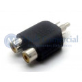 Plug adaptador RCA Fêmea Duplo para RCA Macho - JL16048