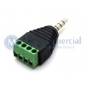 Plug P2 3,5mm para Borne de 4 vias Fone e Microfone - JD15-1014