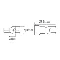 Terminal Forquilha Isolado 16-14 AWG M4-5/32'' 1.1 á 2.5mm² Azul - RF2756 - Eletro Service