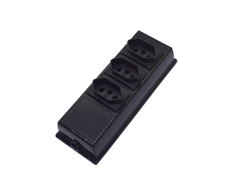 Régua com 4 Tomadas 10A/250V - EX654PT - Exatronic