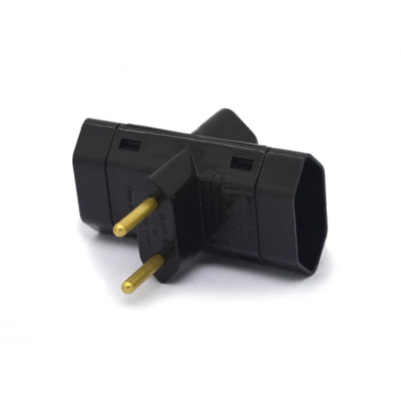 Plug 3 Saídas 2 Polos 10A/250V Preto - 013ENP - Enerbras