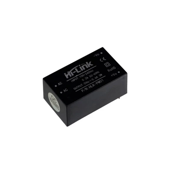 Mini Fonte Hi-Link HLK-PM01 110-240Vac para 5Vdc 600mA 3W - 03-527 - GC-223