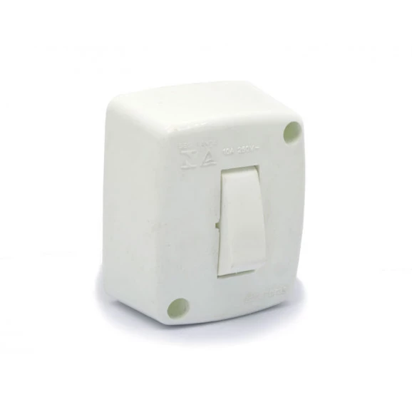 Interruptor Simples de Sobrepor Branco 10A/250V - 051ESB - Enerbras