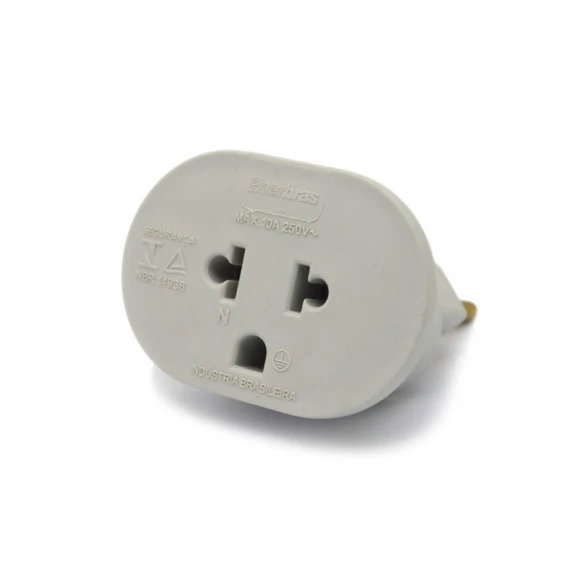 Adaptador Conversor de Sistema 2 P + T 10A/250V - Enerbras