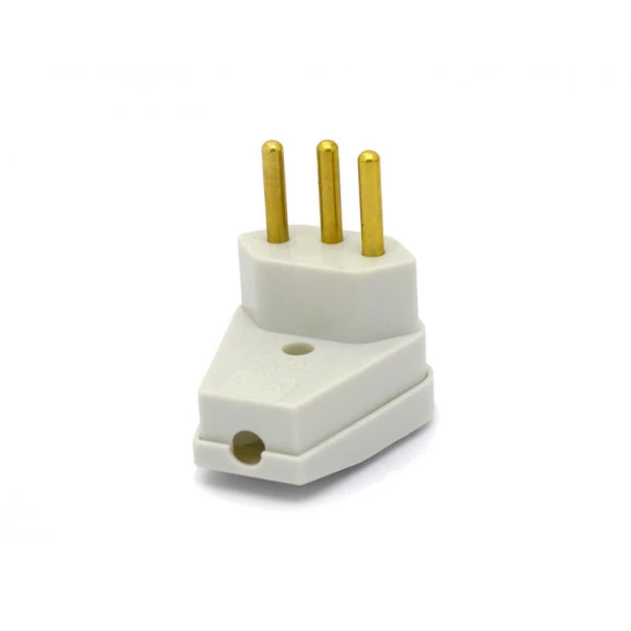 Plug Tomada 2P+T 90° Cinza 10A/250V - 08314810 - FAME