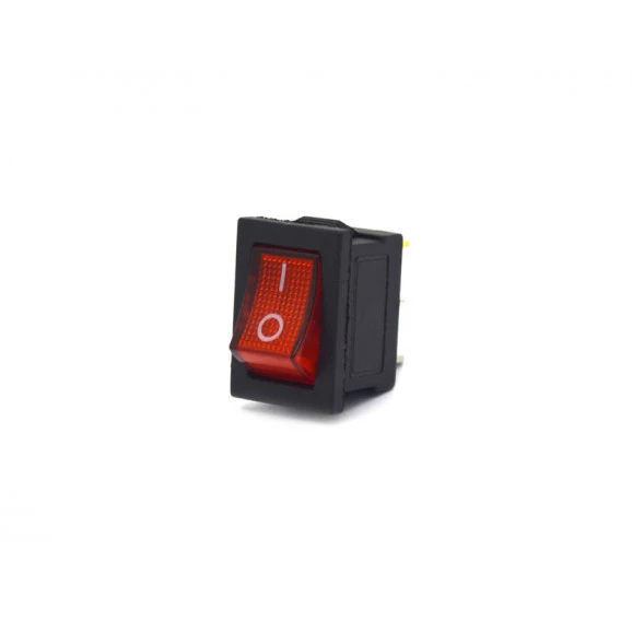 Chave Gangorra / Tecla com 3 Terminais 6A/250V Vermelho com Neon - KCD1-102N/B2