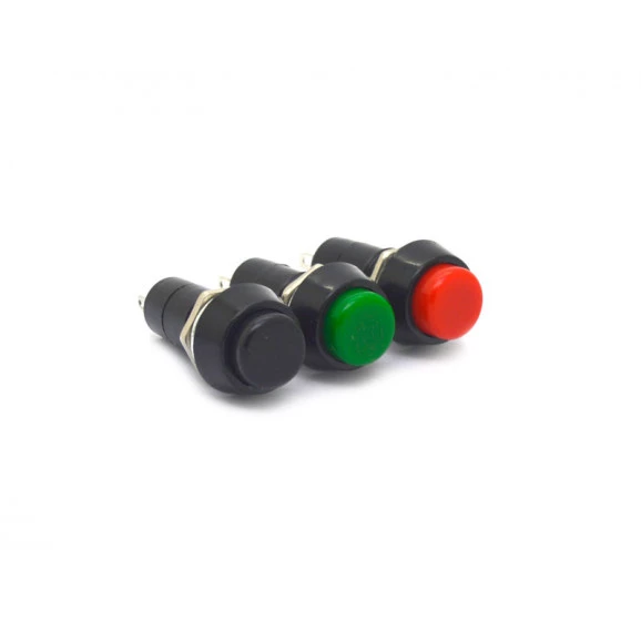 Chave Push-Button com 2 Terminais e sem Trava Desliga/(Liga) 1A/250Vac - PT/VD/VM - PBS-11B