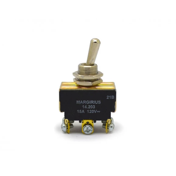 Chave Alavanca Metálica Bipolar 15A/120V 14.203 Liga/Desliga/Liga A1B1P1Q - Margirius
