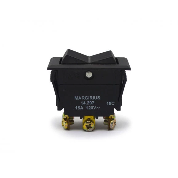 Chave Gangorra / Tecla Plástica Bipolar 15A/120V 14.207 Liga/Desliga/(Liga) Momentânea MFT1FP1Q - Margirius
