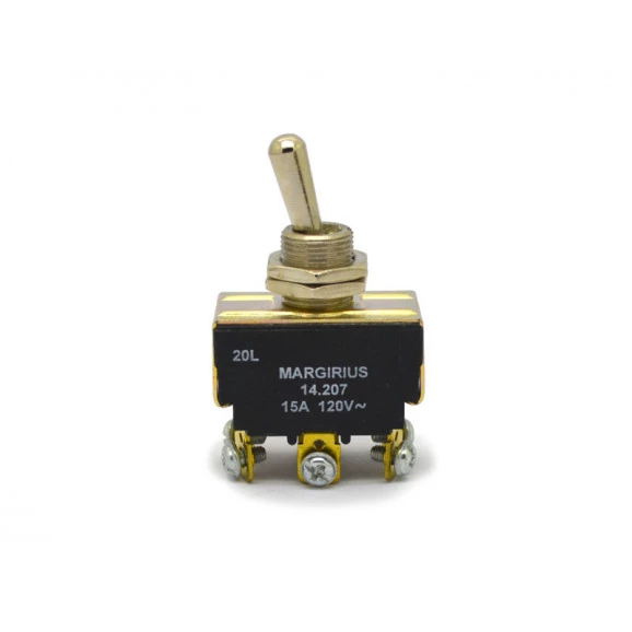 Chave Alavanca Metálica Bipolar 15A/120V 14.207 Liga/Desliga/(Liga) A1B1P1Q - Margirius