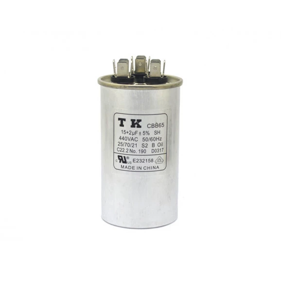 Capacitor de Partida 15+2uF/440Vac 50/602Hz +-5% 