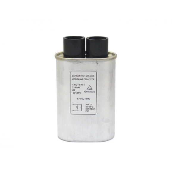 Capacitor para Microondas 1.00uF/2100Vac 50/60Hz +-3% 20+85C Alta Tensão