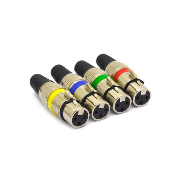 Conector Canon Fêmea 3 Vias - Diversas Cores