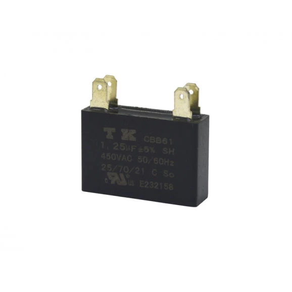 Capacitor de Partida Quadrado Fast-On 1,25uF/450Vac 50/60Hz +-5%