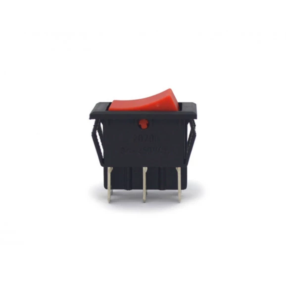 Chave Gangorra / Tecla Bipolar sem Trava cor Vermelha 3A/250Vac e 6A/120Vac 20.208 Liga/(Liga) M2FT4EE3S - Margirius