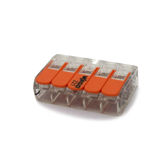 Conector Wago Borne Emenda Para 5 Fios - 221-415 - Wago