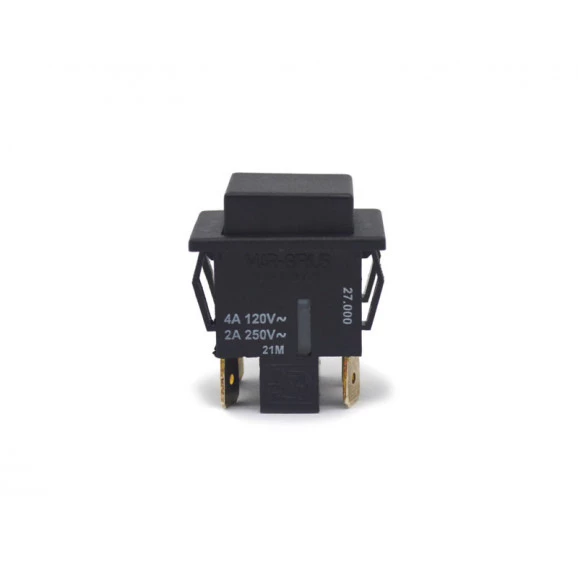 Chave Push-Button Bipolar com Trava Normalmente Aberta Cor Preta 2A/250Vac e 4A/120Vac 27.223 Liga/Desliga M1FT2FE3S - Margirius