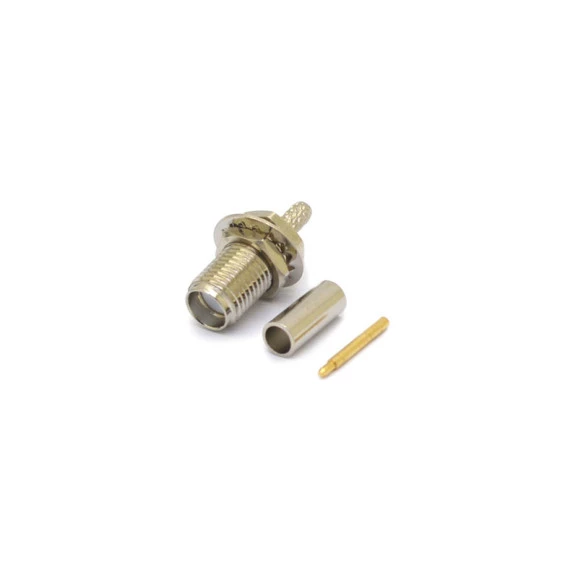 Conector SMA Fêmea Reto Cabo Painel Crimpagem RG 174 com Pino Macho - 3081 - Gav 38 - KLC
