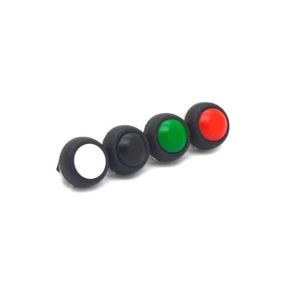 Chave Push-Button com 2 Terminais 3A/250Vac Desliga/(Liga) - PBS-33B - Diversas Cores - Jietong