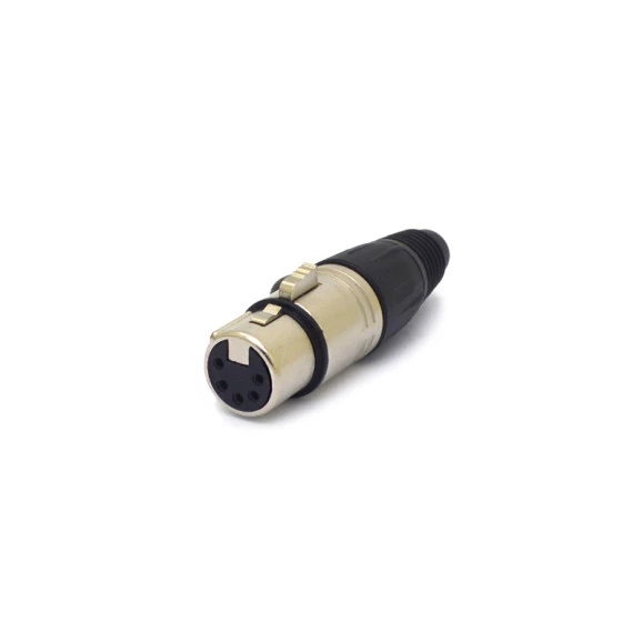 Conector XLR Fêmea 5 Vias com Trava e Prensa Cabo - 34488