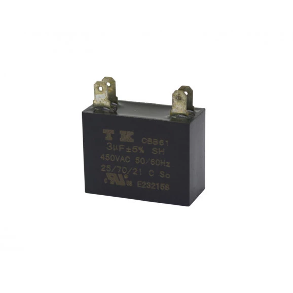 Capacitor de Partida Quadrado 3uF/450Vac 50/60Hz +-5%