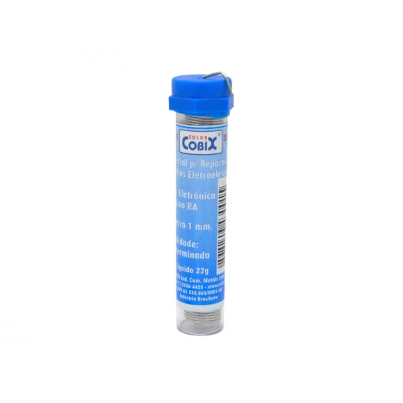 Estanho para Solda 63X37 diâmetro de 1.00mm Tubinho de 22g Cobix