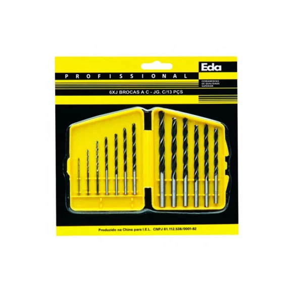 Broca de Aço Carbono com 13 Peças EDA 1/16 A 1/4" 6xJ
