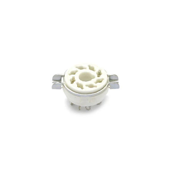 Soquete para Válvula de 8 Pinos (Octal) Cerâmico com Anel de Fixação (Solda Fio) - 8PINB
