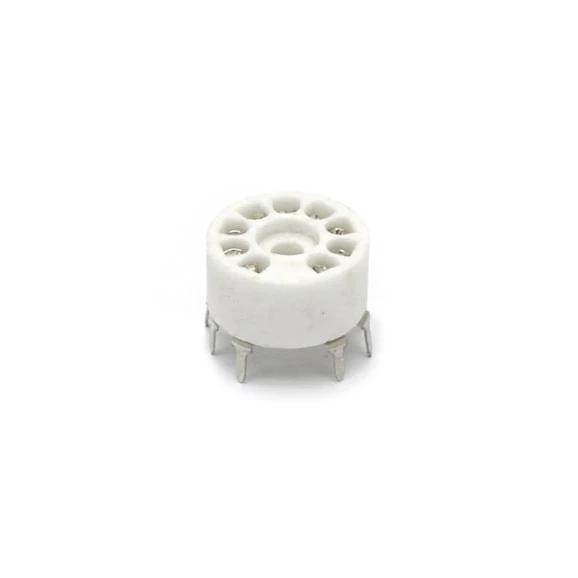 Soquete para Válvula de 9 Pinos (Noval) Cerâmico (Solda em placa - PCI) - 9PINPCF