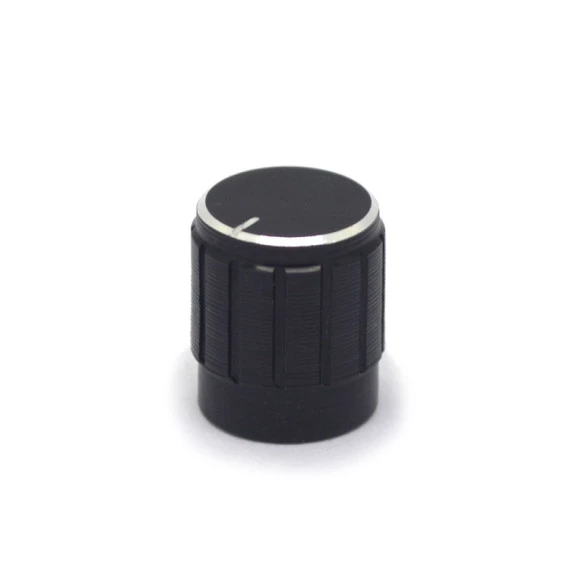 Knob de Alumínio para Potenciômetro de Eixo Estriado - A15x17 - Preto