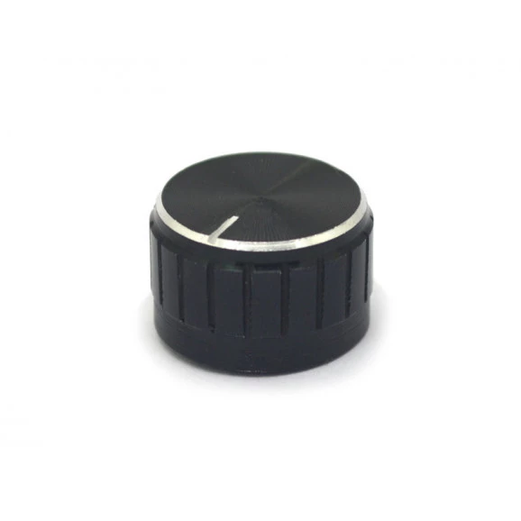 Knob de Alumínio para Potenciômetro de Eixo Estriado - A21x13 - Preto