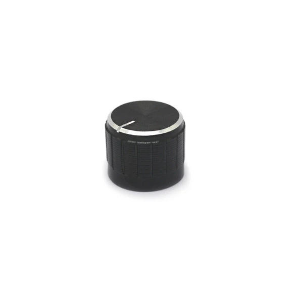 Knob de Alumínio para Potenciômetro de Eixo Estriado - A21x17 - Preto