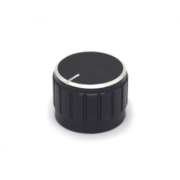 Knob de Alumínio para Potenciômetro de Eixo Estriado - A23x17 - Preto