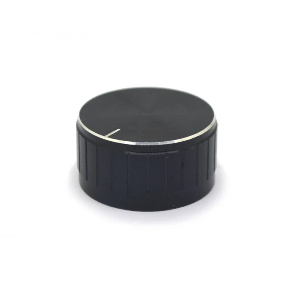 Knob de Alumínio para Potenciômetro de Eixo Estriado - A30x17 - Preto
